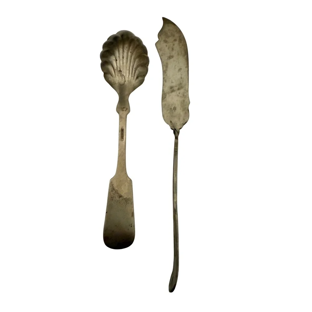 Hotchkiss Schreuder Alaska Silverplate Spoon Butter Knife Mono‎ R